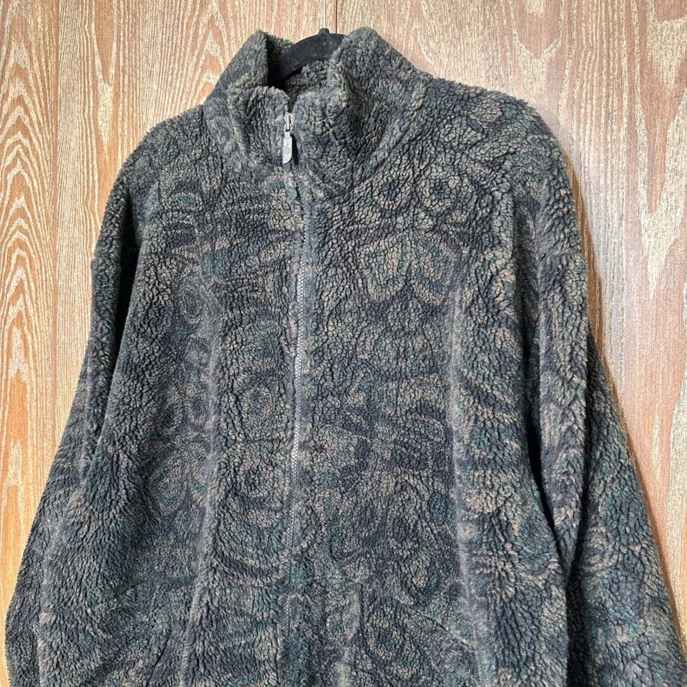VTG 90s The North Face AOP Aztec Western Sherpa Fleece Full Zip Jacket Men's XLT